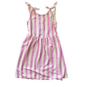 ZARA Girls Pink & White Striped Sundress Size 9